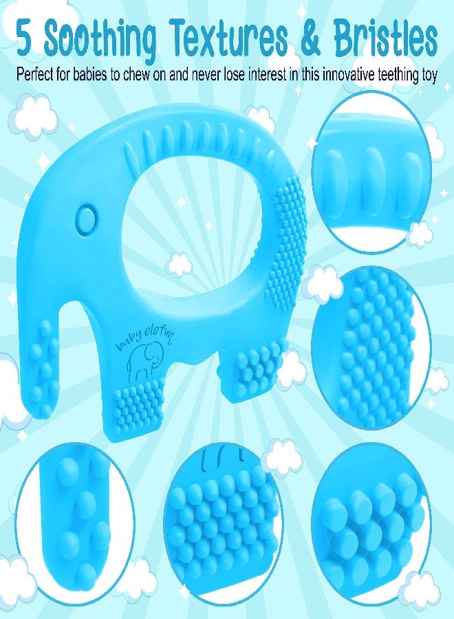 baby elefun Teething Toys for Babies Age 0 to 6 Months - Baby Elefun 5X Pain Relief Smart Teether - Zero Developmental Delay Silicone Baby Teething Toy Ring - Cute Infant Shower Gift Chew Toys for Babies - Image 3
